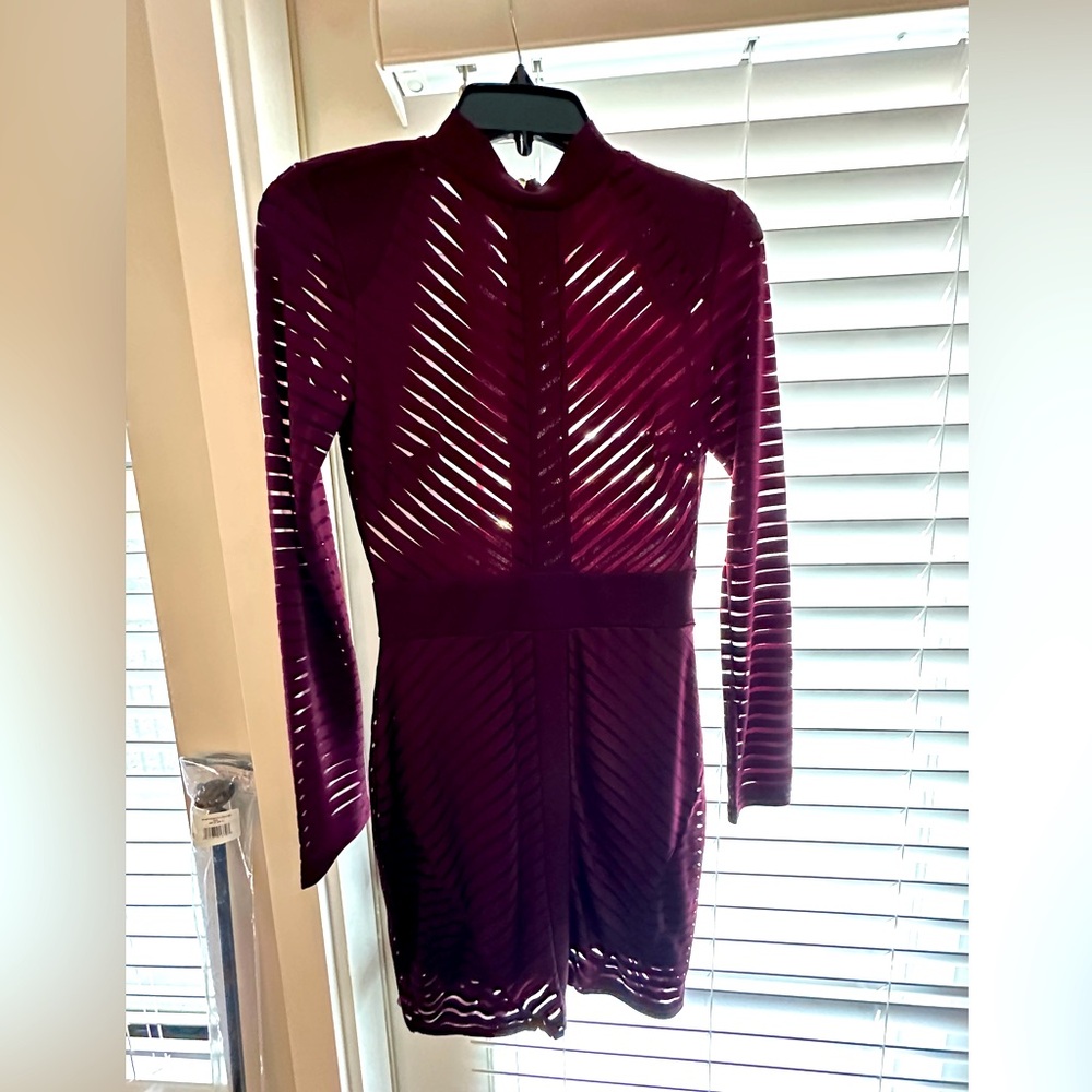 WINE colored see-thru dress size L - large